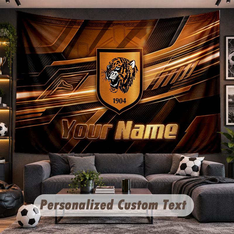 Wall Hanging Tapestry Custom NameHull FC Pattern Personalized Printed Fabric Wall Decor