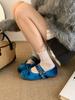 Women's Flat Ballet Shoes New Spring Summer Fashion Vintage Satin Mary Jane Shoes Female Elegant Bow Single Shoes Zapatos Mujer