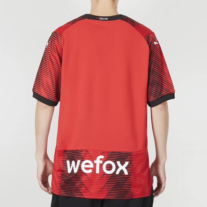 Puma Logo s abecedou Potisk Výstřih do V Tréninkový Krátký rukáv Fotbalový dres Pánské Topy Červená 770383-01