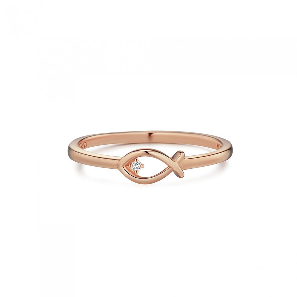 Roseedor Lucky Rich Modern Diamond Pinky Ring_210103213