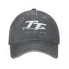 Isle Of Unisex TT Motorcycle Baseball Cap Vintage Distressed Denim Snapback Cap for Unisex Women Outdoor Activities Caps Hat