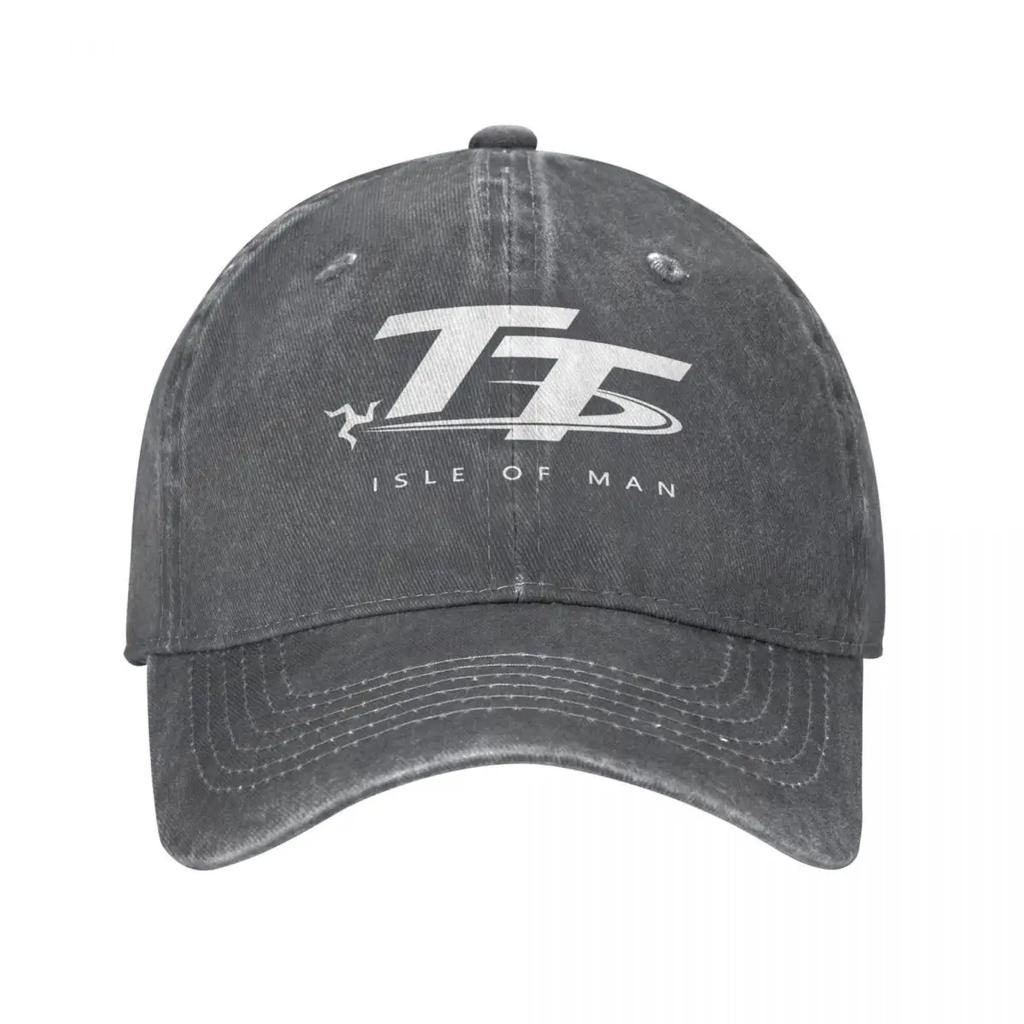 Isle Of Unisex TT Motorcycle Baseball Cap Vintage Distressed Denim Snapback Cap for Unisex Women Outdoor Activities Caps Hat