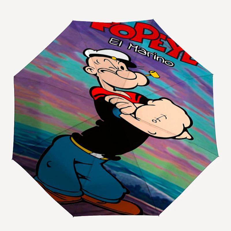

1PC Popeye, Sailor Automatic Open/Close, 8-Rib Durable Frame Compact Travel Umbrella for Men & Women S1222035