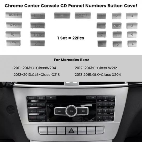 22Pcs/set Button Cover Stickers For Mercedes For Benz W204,W212,C218,GLK,X204