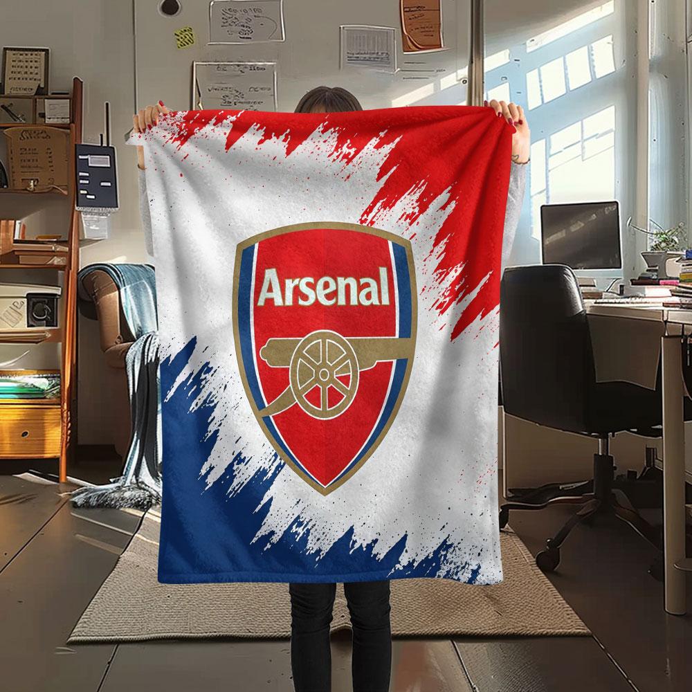1PC Arsenal F Patterned Flannel Blanket Suitable For All Seasons for Home Decor Warmth and Comfort Gifts Holiday Present