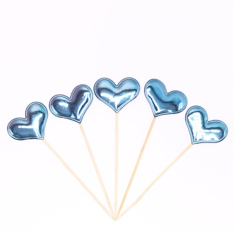 Large Glittery Leather Birthday Cake Topper Set: Heart, Star, Five-Pointed Star, and Crown