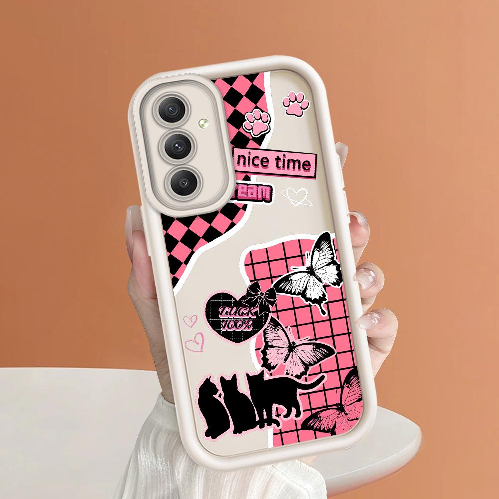 Model de imprimare cu scară pătrată din silicon moale Carcasă pentru telefon Capac complet Cameră de protecție antișoc Carcasă din cauciuc pentru Samsung