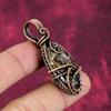 Turritella Agate Gemstone Pendant Copper Wire Wrapped Jewelry Handmade Pendant