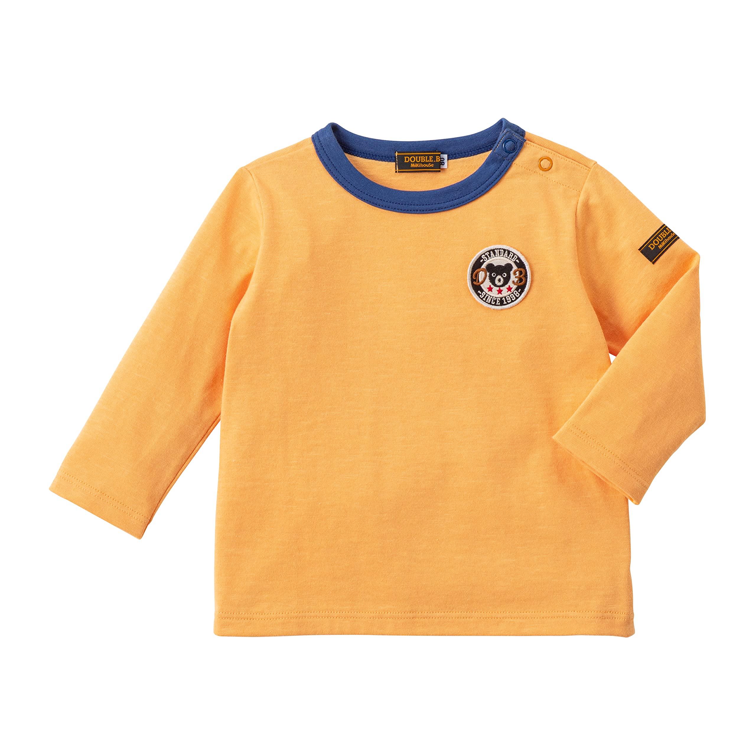 

MIKI HOUSE Double B Long Sleeve Solid Made in Boys and Cone T-Shirt, Color, Lightweight, One-Point Design, Simple, Japan, Girls, Baby, Kids,