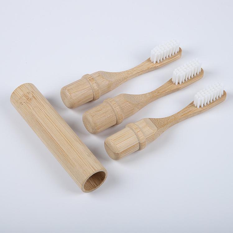 Custom Natural Biodegradable Removable Eco-friendly Reusable Adult Kids Soft Bristle Bamboo Toothbrush for Travel