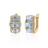 Natürlicher Himmelblauer Topas Ring Ohrringe Set 925er Sterlingsilber November Geburtsstein Feinschmuck für Damen Jubiläumsparty Geschenk
