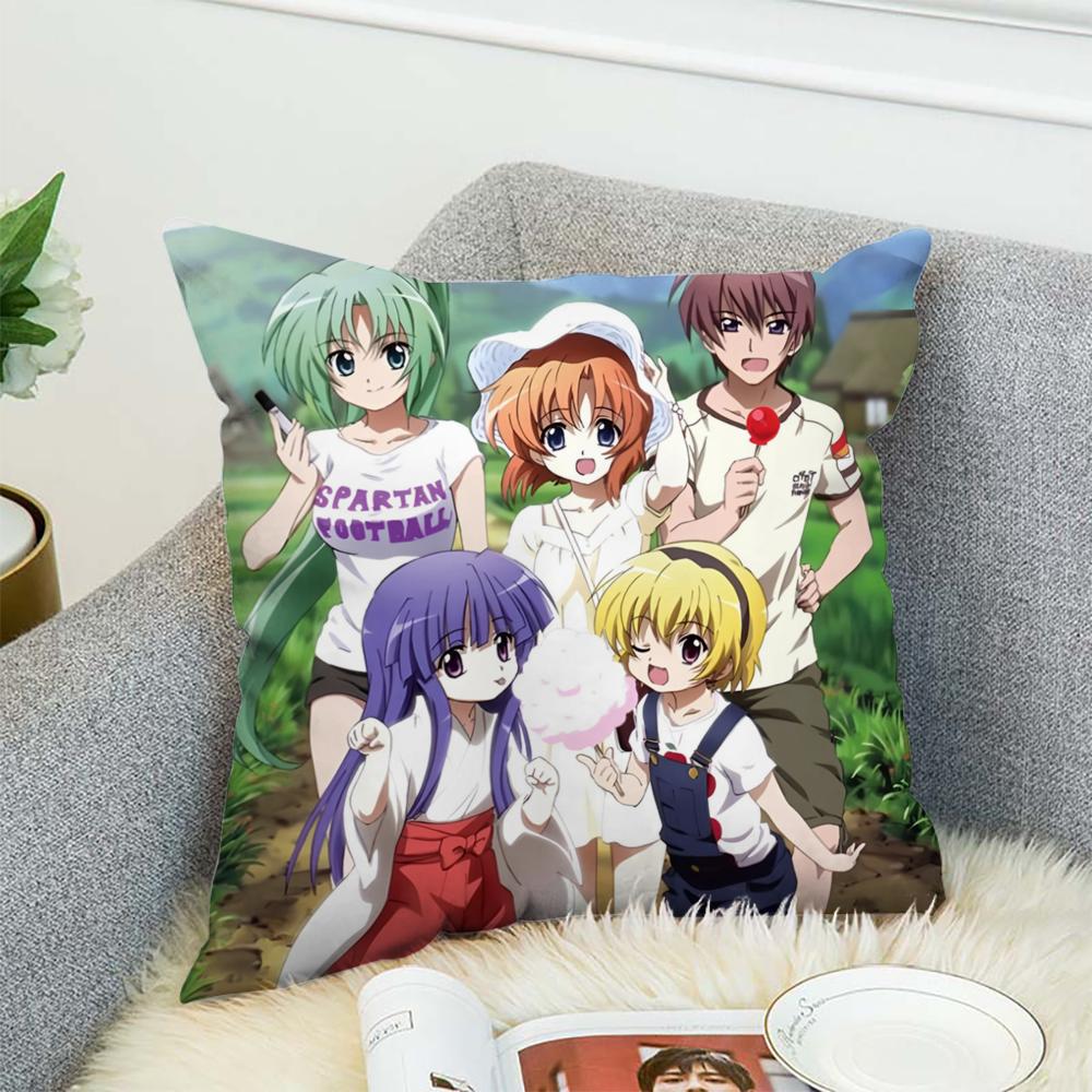 Higurashi When They Cry Pillow Case For Car Sofa Decorative Home Double-sided Print Plush Square Throw Pillow Cushion Cover