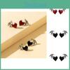 Modern Wing Alloy Heart Earrings For Women In Red And Black Summer 2022