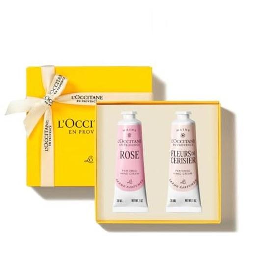 LOCCITANE Fleur de Cerisier Sakura Cherry Blossom Rose Hand Cream 30mL x 2 Bottles Gift Set
