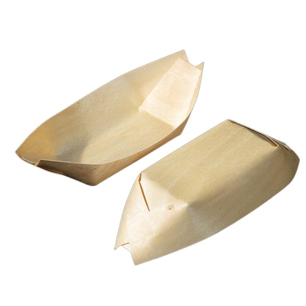 50PCS Boat-shape Tray Sushi Plate Japanese Dish Salad Dessert Bowl  Party Supplies