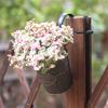 Wall Mounted Hanging Flowerpot Iron Black White Garden Flower Pot Fence Ornament Home Decoration Hanger Box Planter