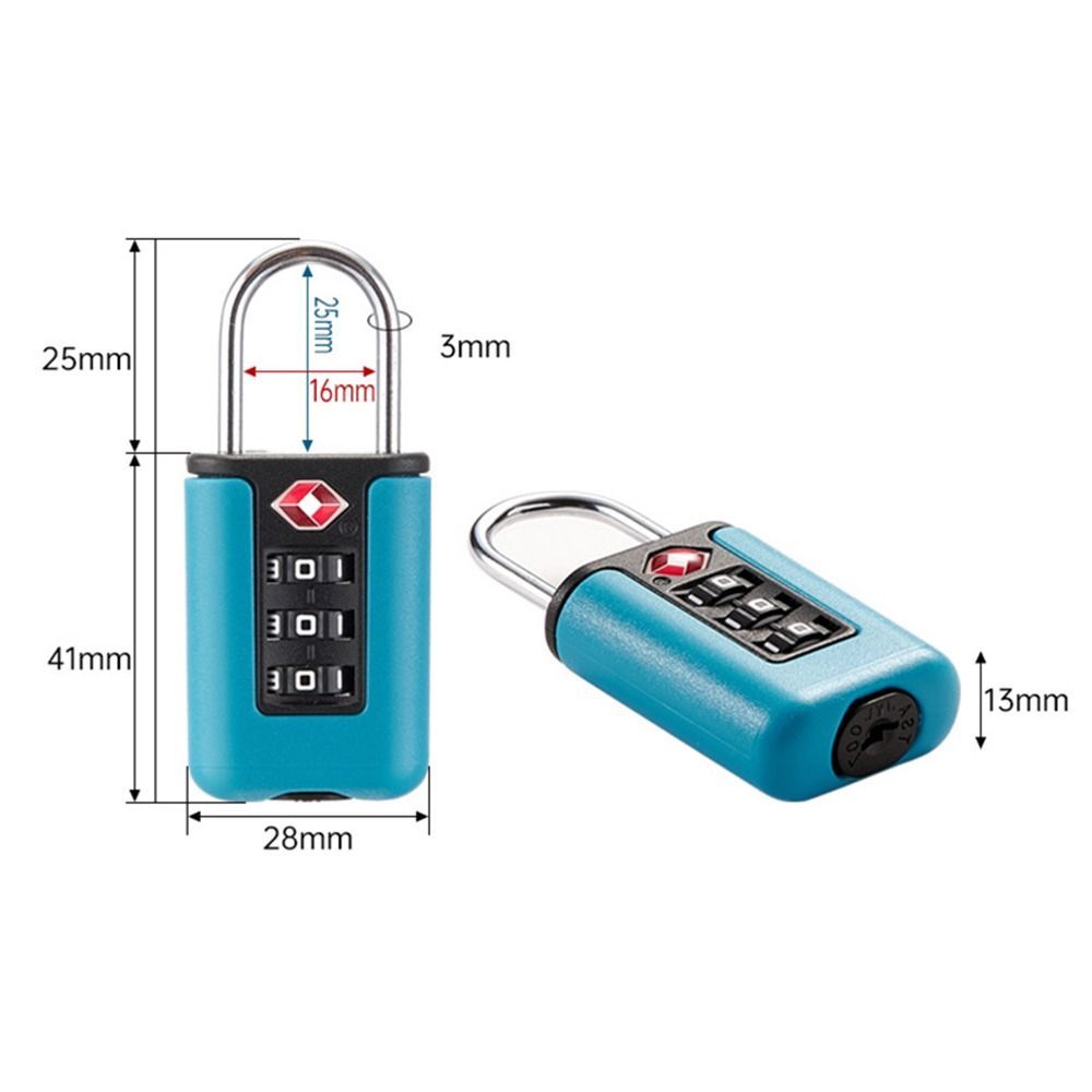 New Plastic TSA Customs Code Lock for Travel Luggage Password Changeable Lock Contrast Color Design Padlock Combination Lock