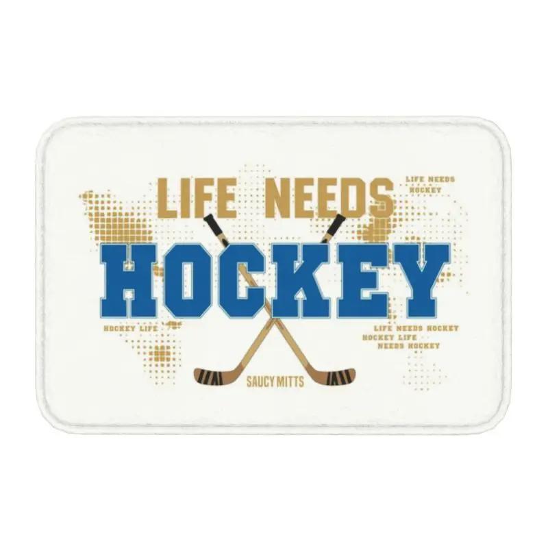 Hockey Door Floor Kitchen Bathroom Mats Anti-Slip Indoor Field Hockey Sticks Doormat Living Room Entrance Rug Carpet Footpad