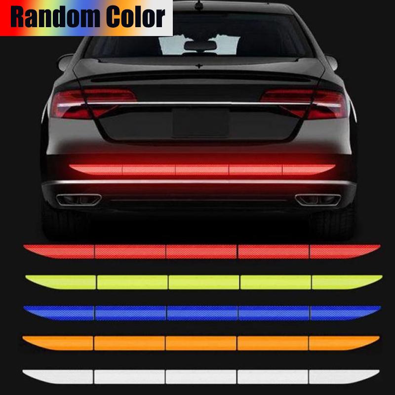 

Светоотражающая наклейка на багажник автомобиля Универсальная светоотражающая полоска для багажника автомобиля, предупреждающая о столкновении, декоративная наклейка от царапин на кузове автомобиля 1set