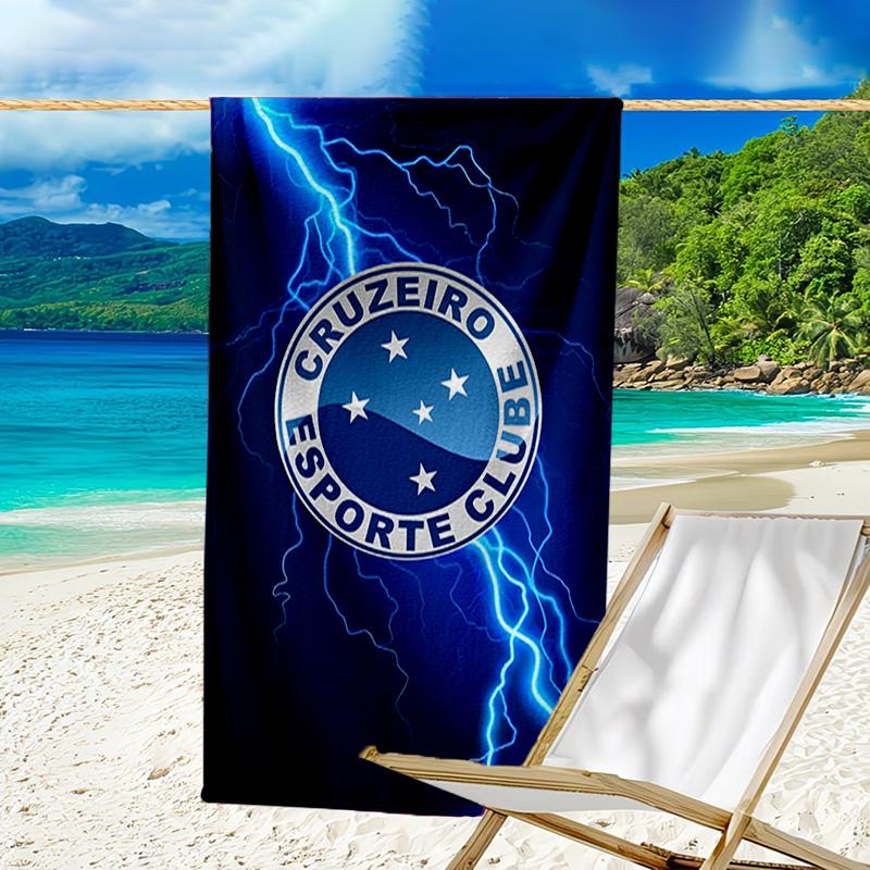 Cru-zeiro Esporte Club Crest Printed Beach Towel, Super Soft Microfiber, Perfect Gift Birthday, for Pool, Beach, Travel, for Family and Friends