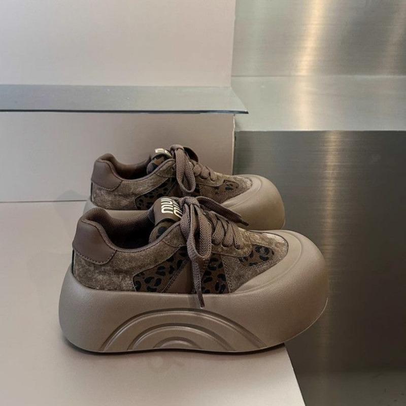 

Уродливые милые туфли-хлебушки с большой головой женские осенне-зимние новые нишевые ретро туфли на платформе-маффине легкие туфли детские 40 темно-коричневого