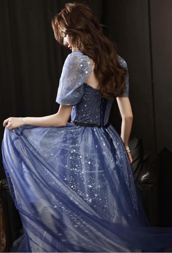 Klavierabend Farbparty Abend Puff Maxi [EightSTAR Kleid] Kleid, Erwachsener, Lang, Kleid, Braut, After-Party, A-Linie, Kleid, Ärmel, Kleid, Ärmel,