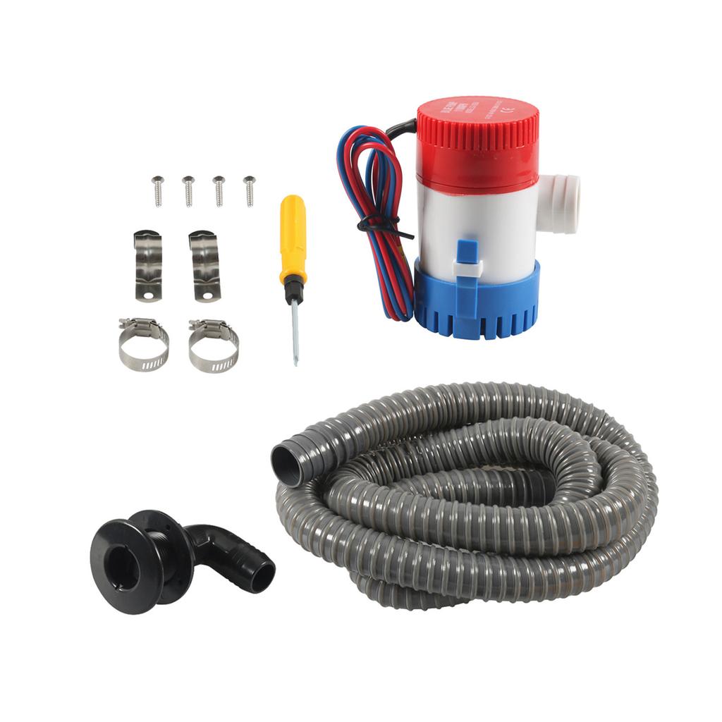 High Efficiency Motorhomes Bilge Pump Hose 1-1/8 Inch Plumbing Kit Featuring 90 Degree Elbow Thru Hull Scupper & Clamps