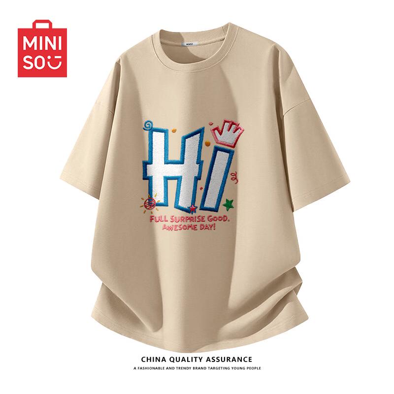 

MINISO Men s American Trendy Loose Fit Cotton T-Shirt 4XL