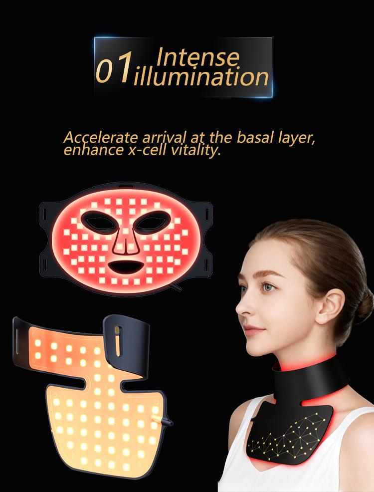 CE-Certified LED Red Light Facial & Neck Rejuvenation Mask Set