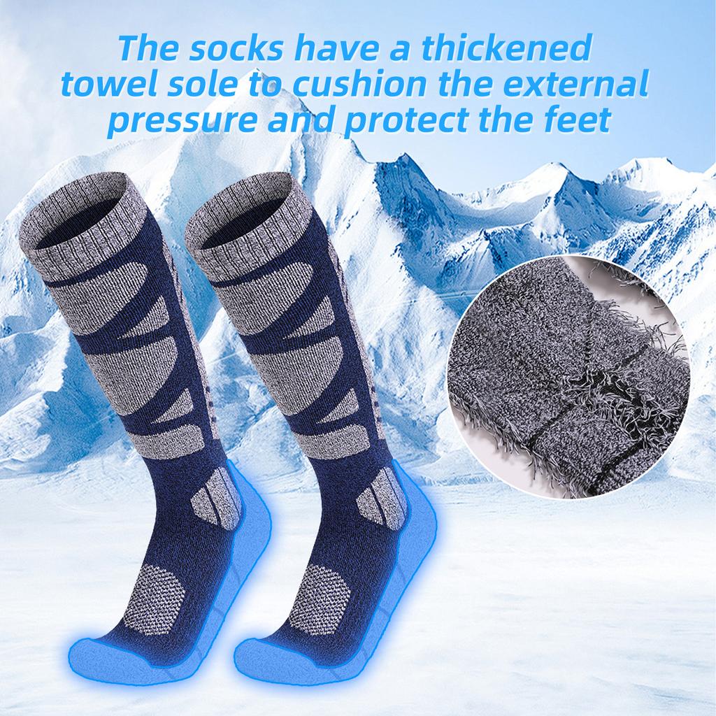 Knee High Winter Ski Socks Warm Breathable Sweat Wicking Mountaineering Socks for Men