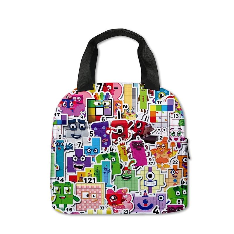 

Сумки для ланча Numberblocks Сумка-холодильник с термоизоляцией для студентов, пикника, детей Purple