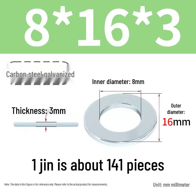 Oversized Thickened Galvanized Iron Flat Washer M2M3456810-M6