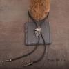 6Pieces Southwestern Styles Men's Bolo Tie with Cow Skull Star Pendant for Casual or Formal Wear Leather Cord Necktie