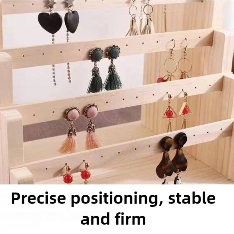 Solid Wood Jewelry Display Rack Multilayer Earrings Show Stand Jewellery Storage Shelf Large Capacity Eardrop Organizer Holder