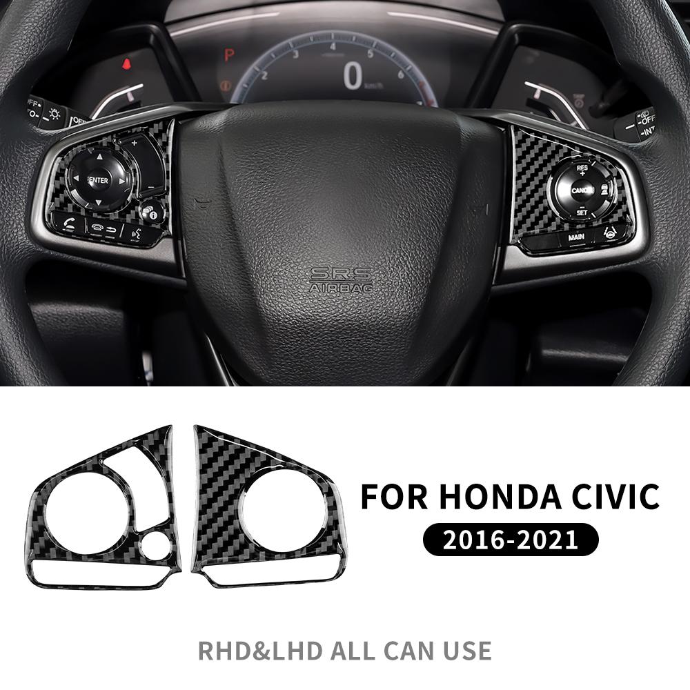Echter Weicher Kohlefaseraufkleber Für Honda Civic 10. 2016 2017 2018 2019 2020 2025 Lenkradblende Innenausstattung Zubehör