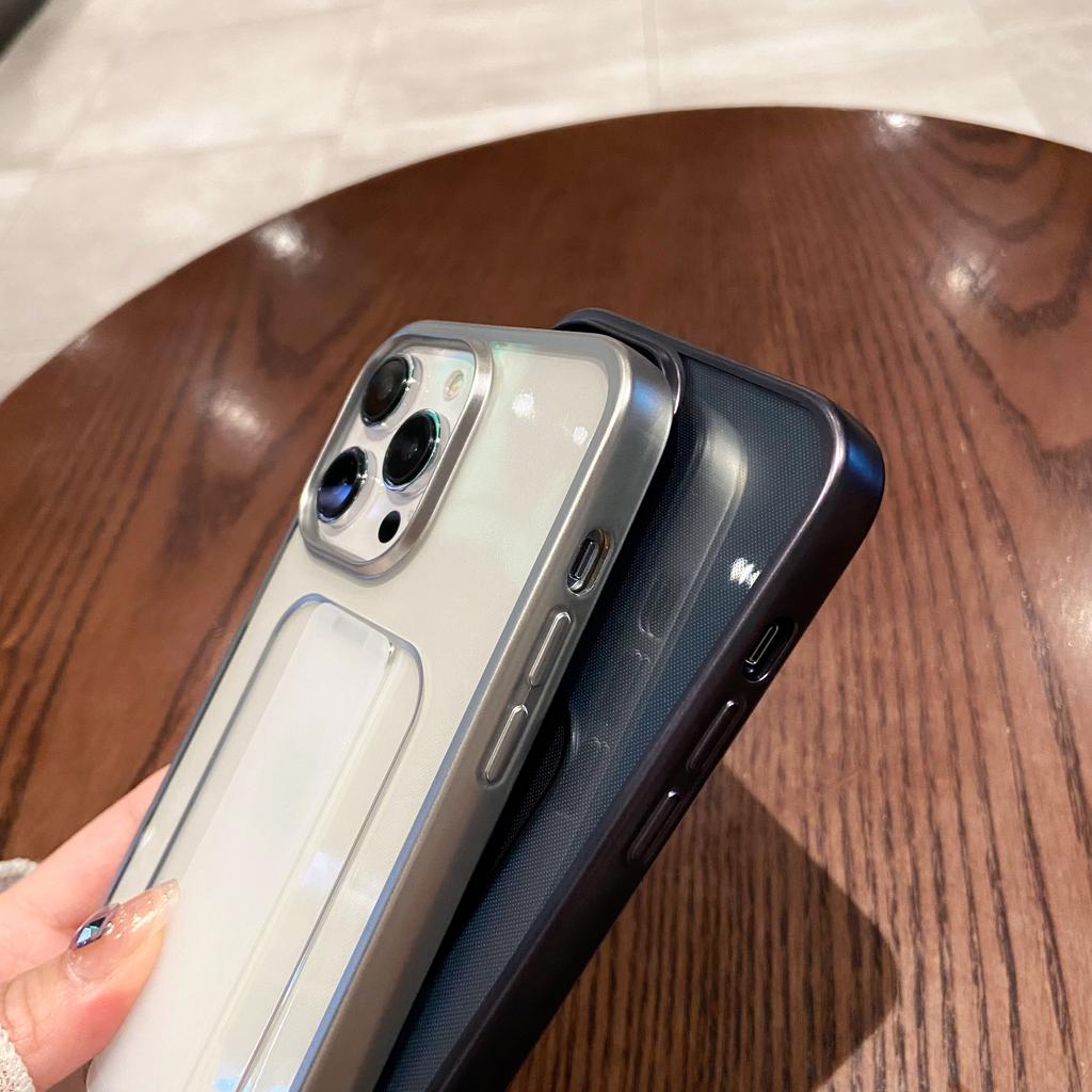 Elastic Wrist Strap Phone Case For Iphone 14 12 11 13 Pro Max Xr X Xs 7 8 Plus Plating Matte Clear Soft Silicone Cover