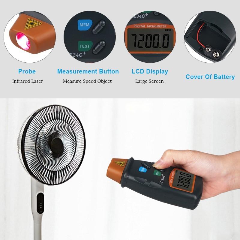 DT-2234C+ Otáčkoměr Bezkontaktní otáčkoměr Otáčkoměr Otáčkoměr Digitální Otáčkoměr Rychloměr Rychloměr Laserový Otáčkoměr Fotoelektrický Otáčkoměr