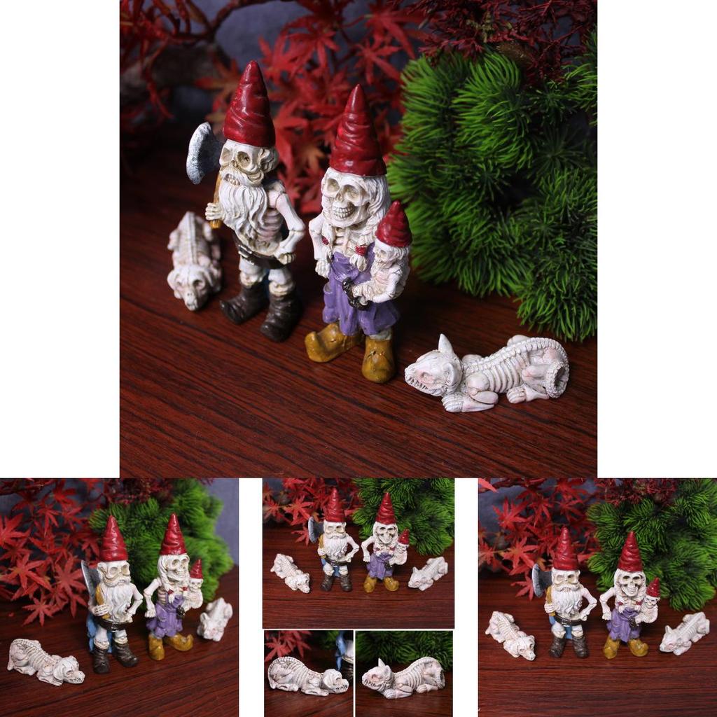 Halloween Skeleton Dwarf Resin Micro Landscape Garden Ornament For Celebration And Decor