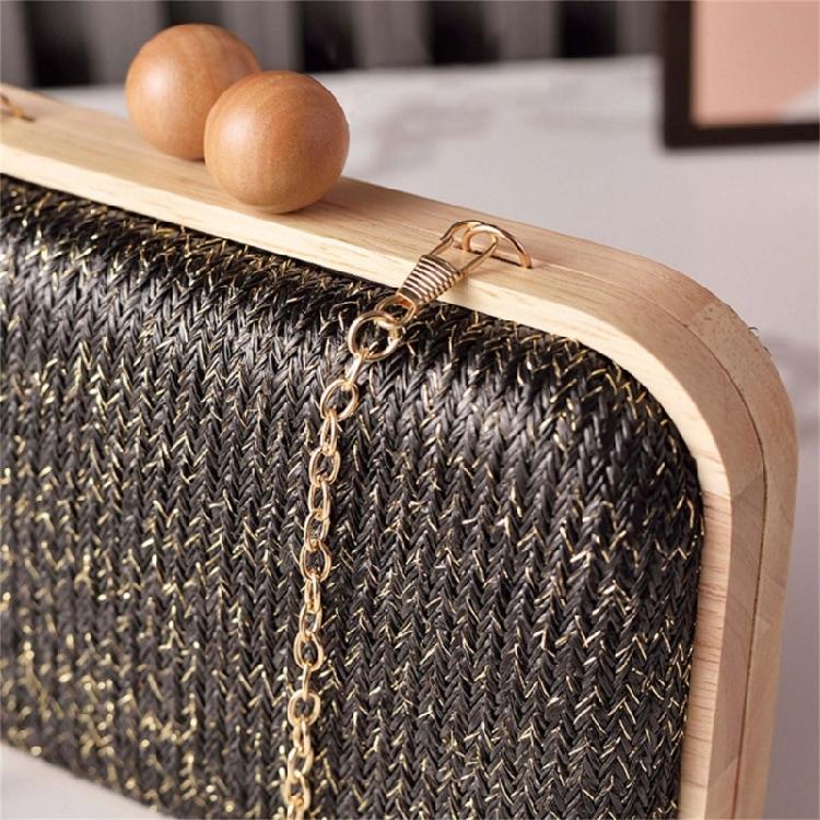 Straw Clutch Purses Women Summer Beach Straw Purse Woven Envelope Wallet Crossbody Shoulder Bag Evening Handbag Gifts