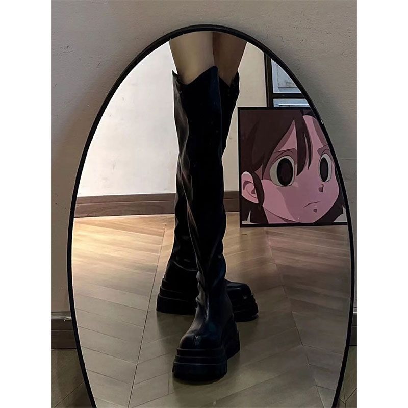 Small over-the-knee long boots 2025 autumn new long tube tall and thin knight boots high tube thick heel elastic boots