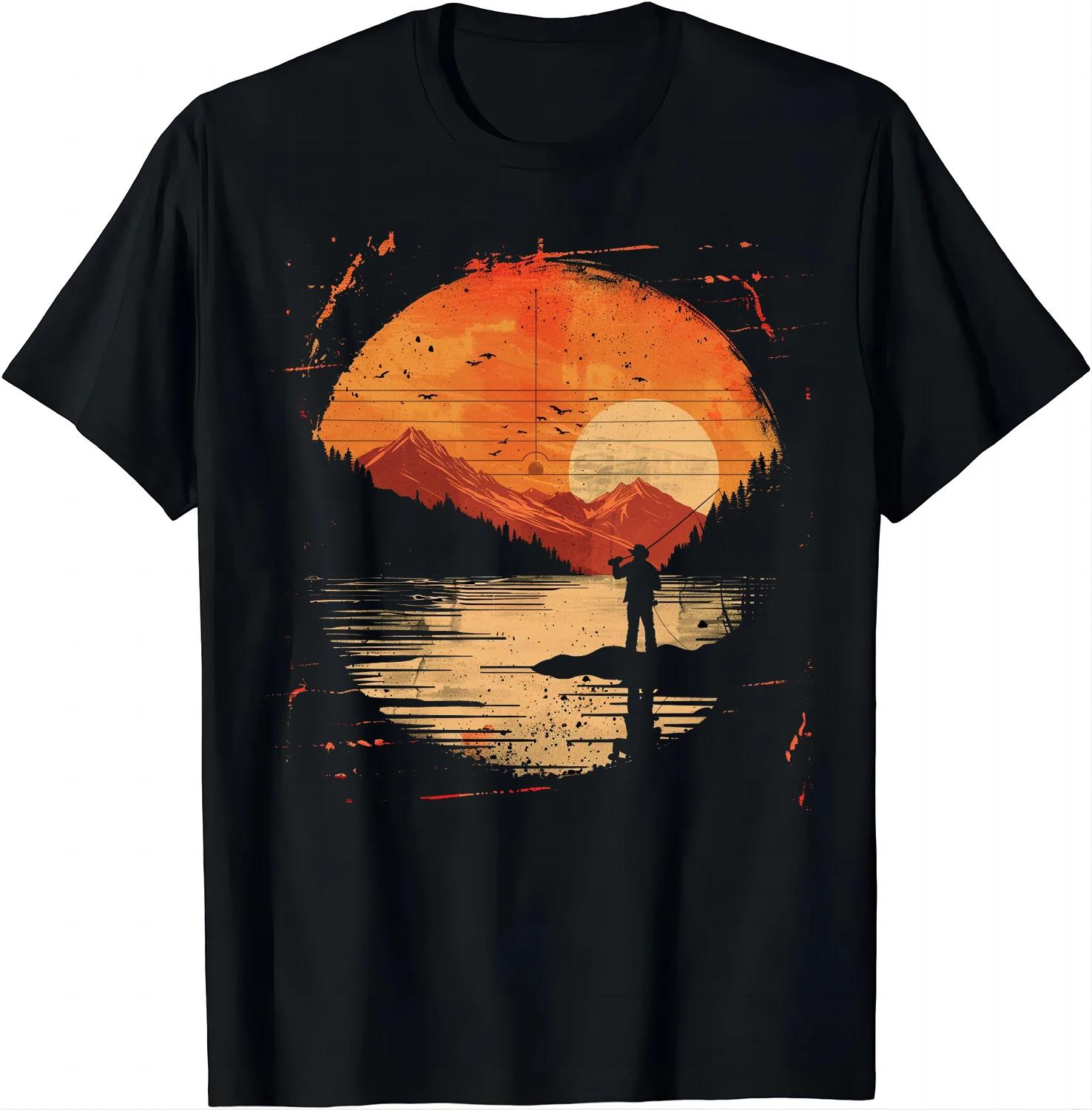 

Футболка с принтом «Рыбалка» в стиле «Аутдор» Мужская одежда Топы Графические футболки Уличная одежда Футболка Ropa Hombre Винтаж S