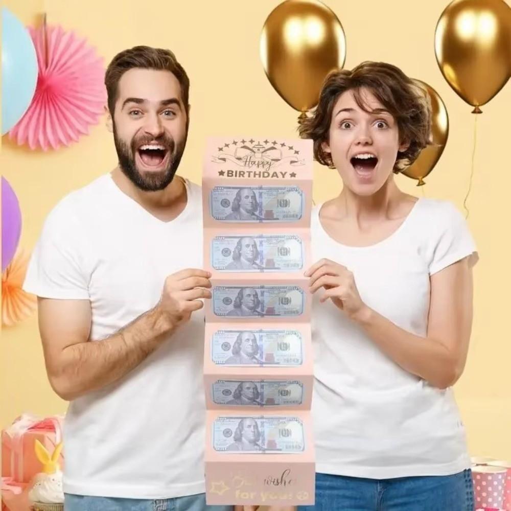 Faltbare Geburtstags-Geldumschläge Überraschung Goldgeprägte Geld-Geburtstagskarte Grußumschlag Geburtstag Geldhalter Für Kinder Jugendliche