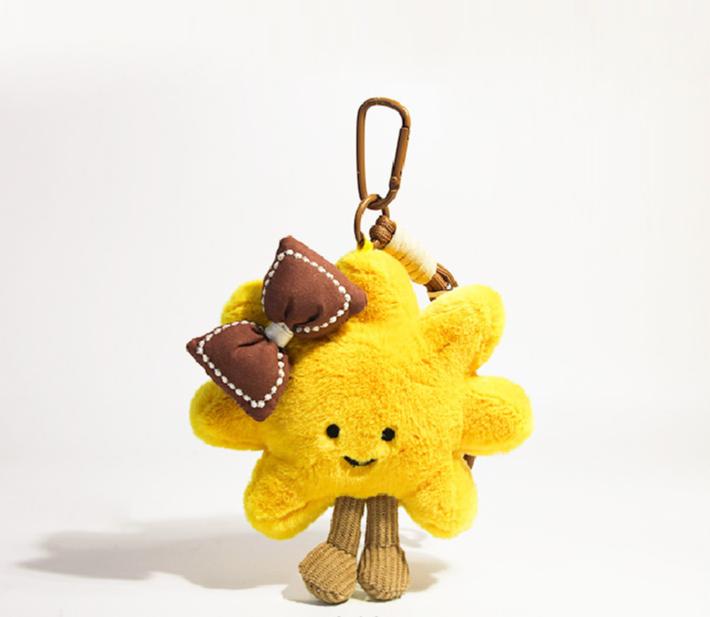 Super Schattige Zonnebloem Hanger Sleutelhanger, Cartoon Pluche Hanger Decoratie, Pluche Poppen Speelgoed Decoratie, Verjaardagscadeau Speelgoed Decoratie