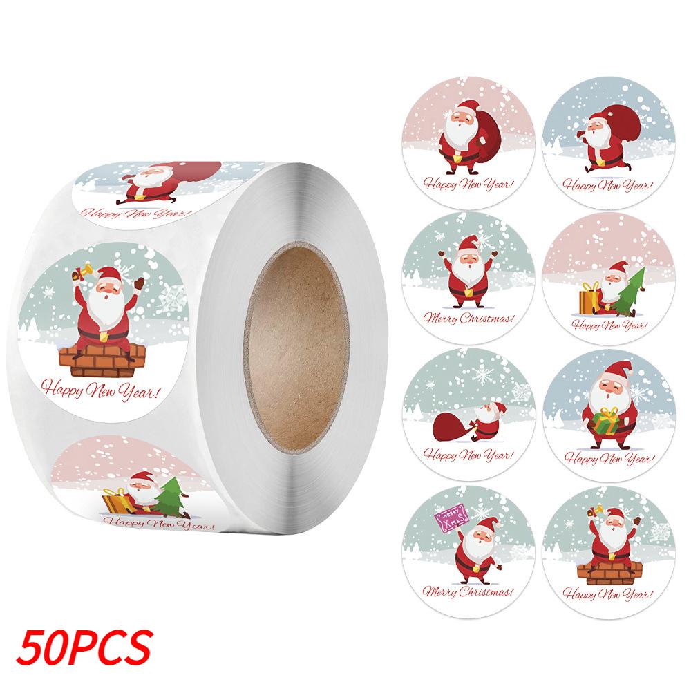 

Merry Christmas Stickers Self-adhesive Christmas Tree Santa Claus Seal Labels Holiday Stickers For Gift Sealing Christmas Decor Diameter 2.5CM