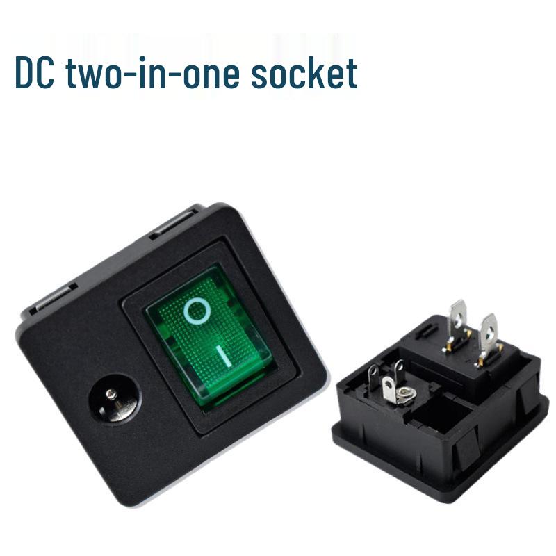 DC Dual Power Socket 5521/5525 with Switch, CE Certified
