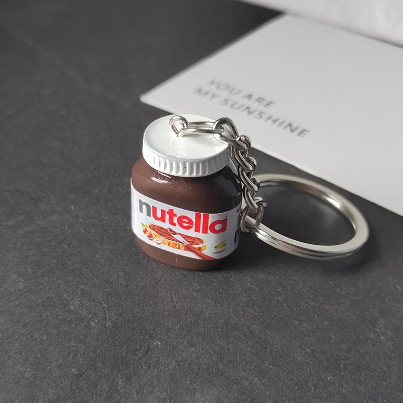 2 Stück Kreative Simulation Haselnuss Schokolade Marmeladenglas Flasche Schlüsselanhänger Paar Schlüsselanhänger Taschenanhänger Auto Schlüsselhalter Geschenke