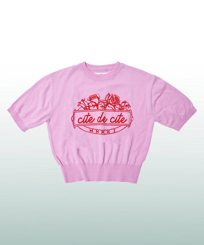 CITE DE CITE Pink Half Sleeve Knit