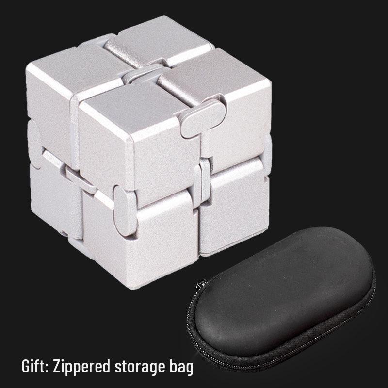 Cube Infini en Alliage Métallique Jouet Décompression Doigt pour Adultes