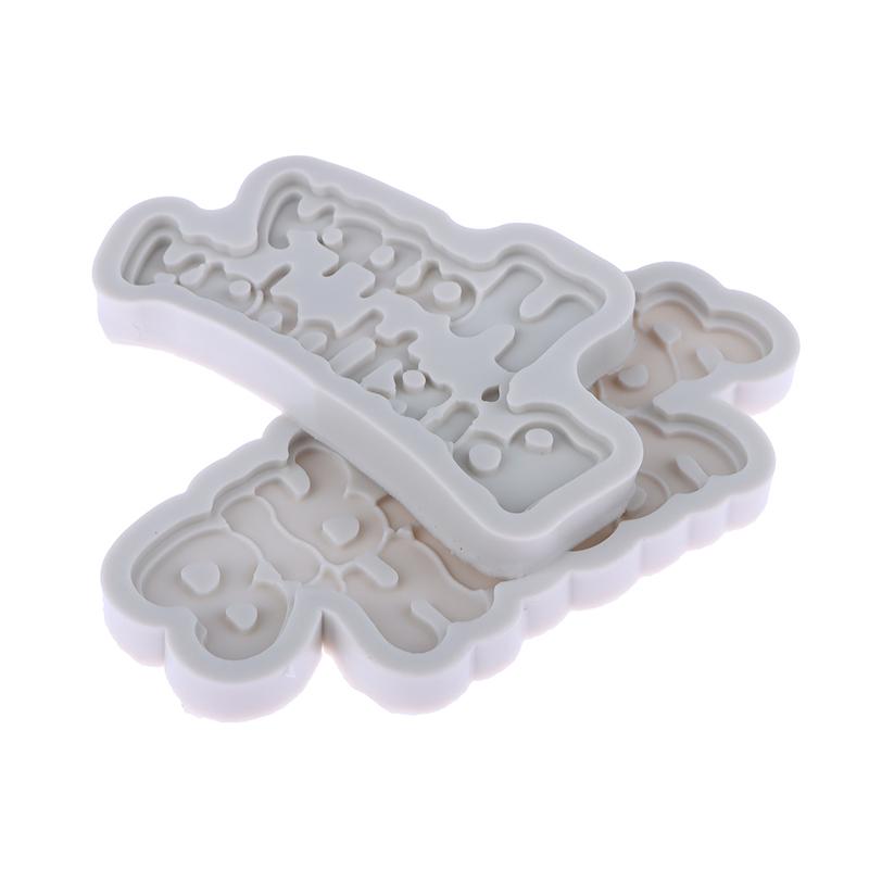 1Pc Silicone 3D Happy Birthday Mold DIY Ice Jelly Chocolate Mould English Letter Mold Bake Birthday Cake Decor Tool Mould