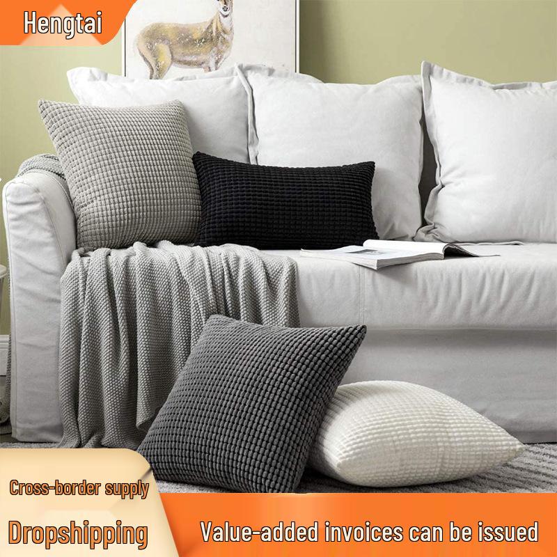 Corduroy Plush Velvet Sofa Throw Pillow Cover Cushion Cover